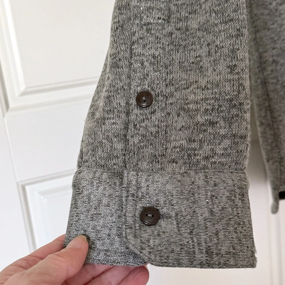 Levis Fleece Lined Button Up Shirt Mens XL Gray Black Shacket Workwear Western